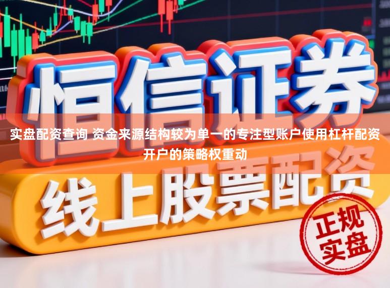 实盘配资查询 资金来源结构较为单一的专注型账户使用杠杆配资开户的策略权重动